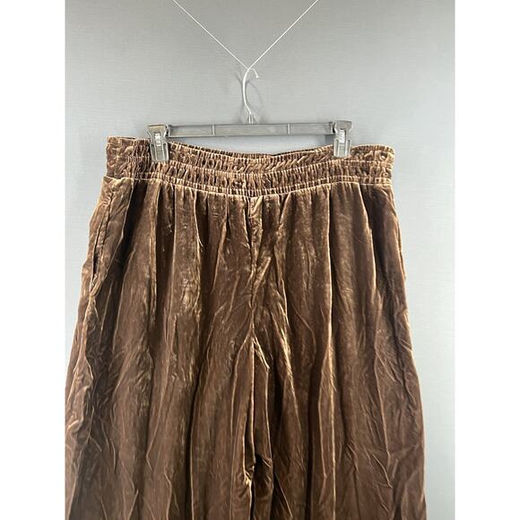 New Anthropologie The Somerset Pants Velvet Size X-Large Brown Wide Leg Pants - Picture 7 of 9